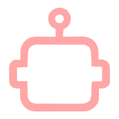Monoline Robot Head Logo #ffa6a6