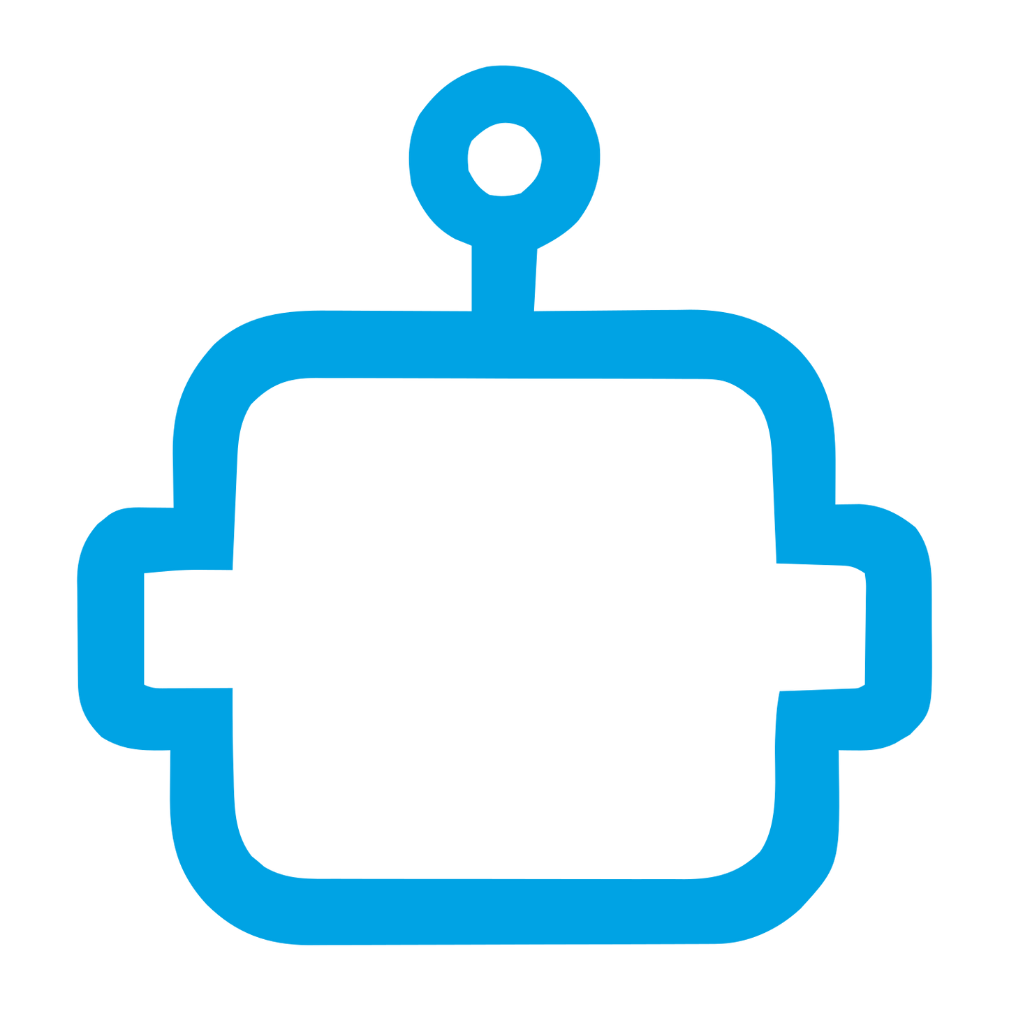 Monoline Robot Head Logo #00a3e4