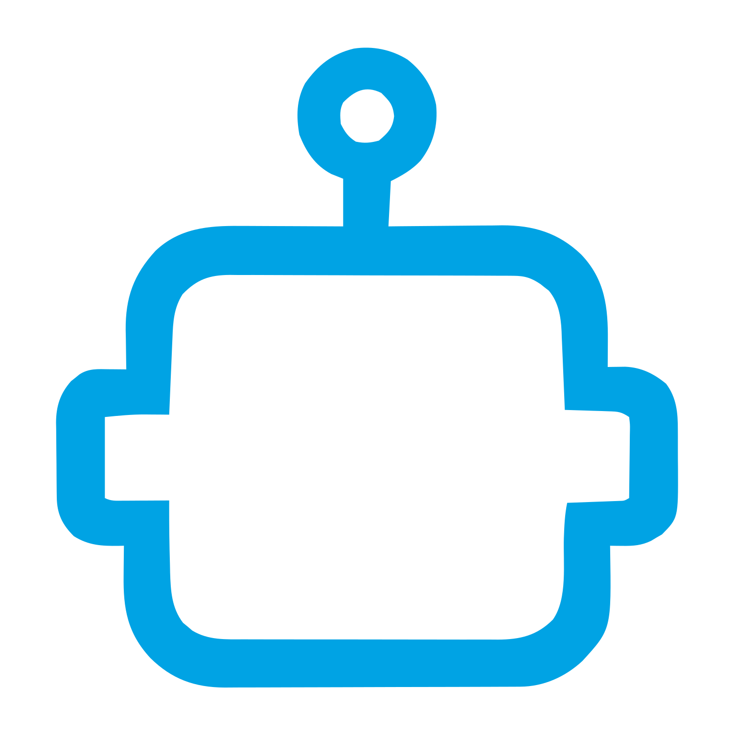 Monoline Robot Head Logo #00a3e4