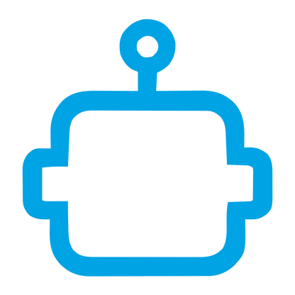 Monoline Robot Head Logo #00a3e4