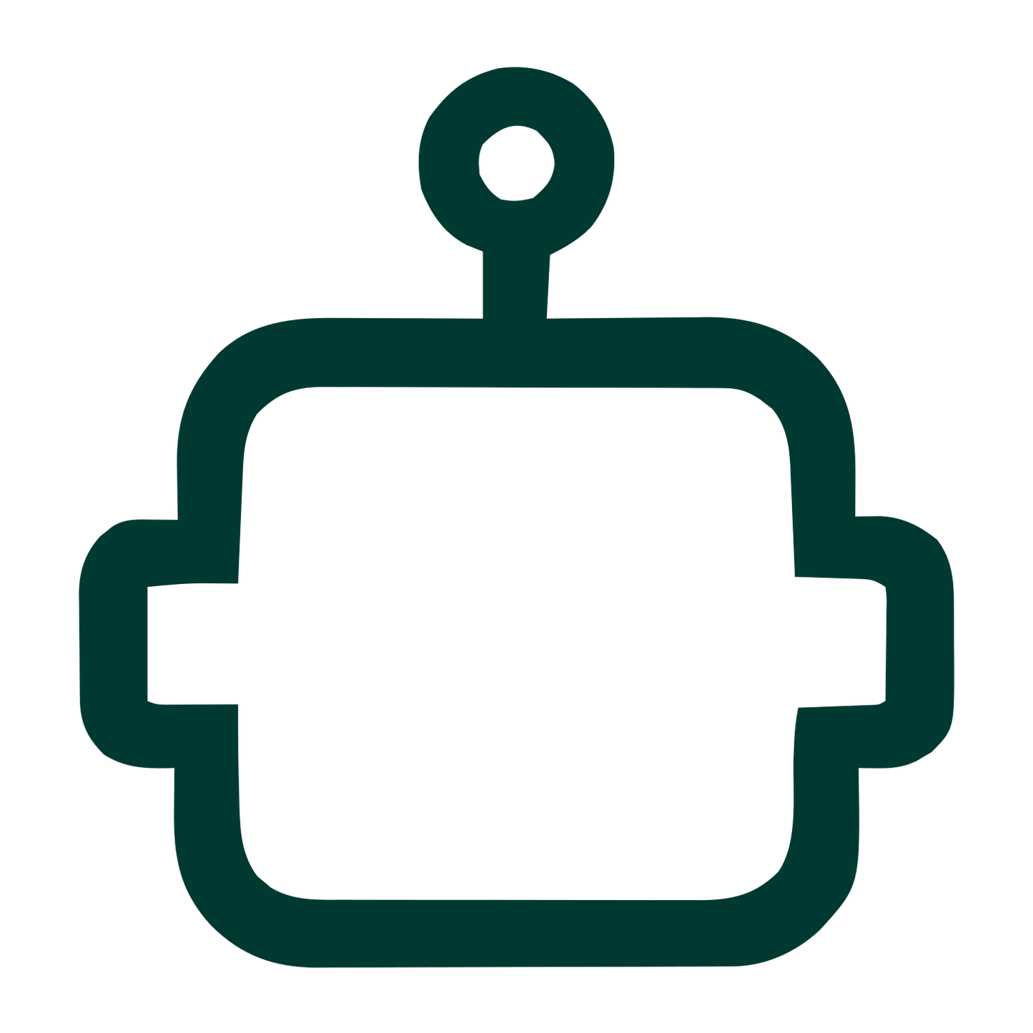 Monoline Robot Head Logo #003932
