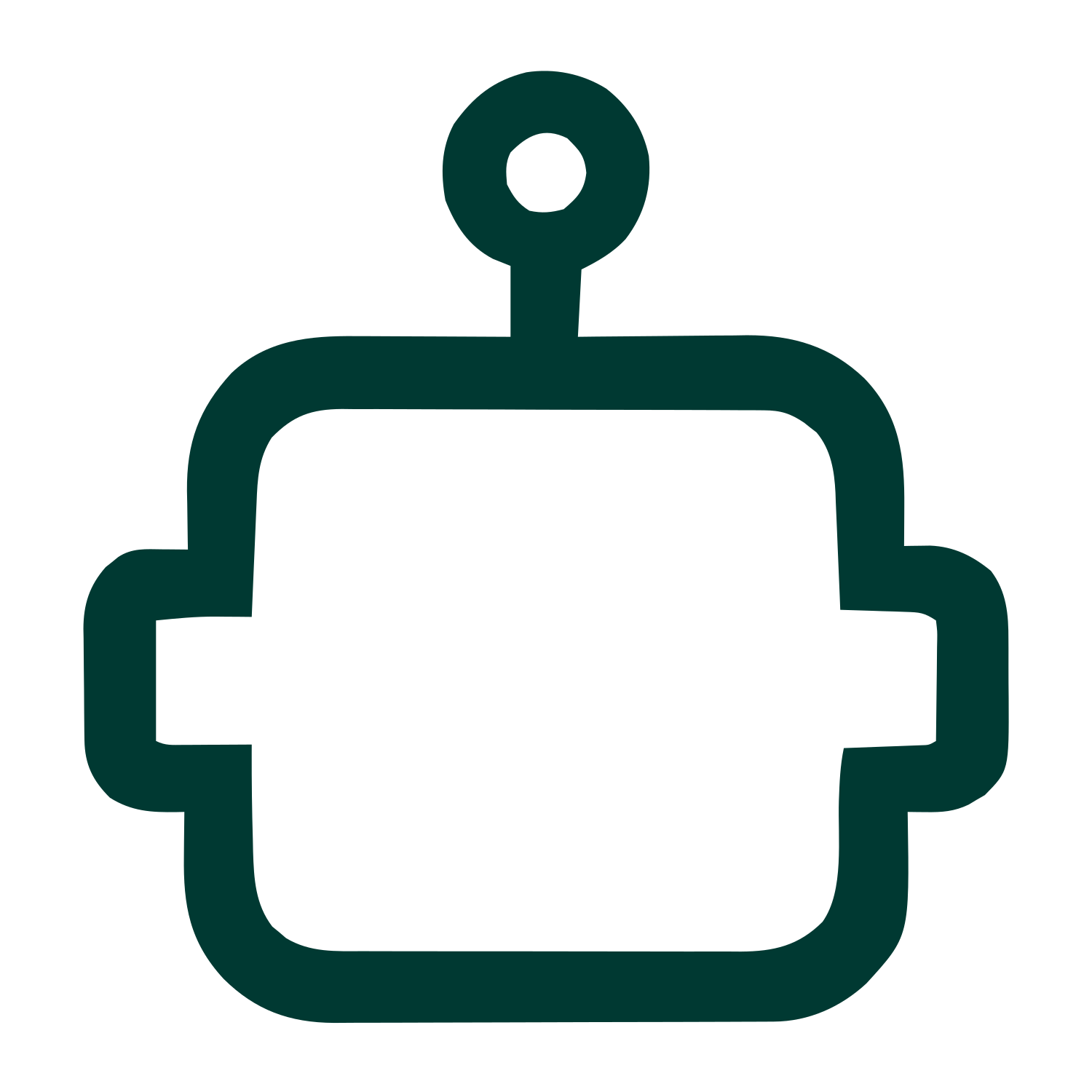 Monoline Robot Head Logo #003932
