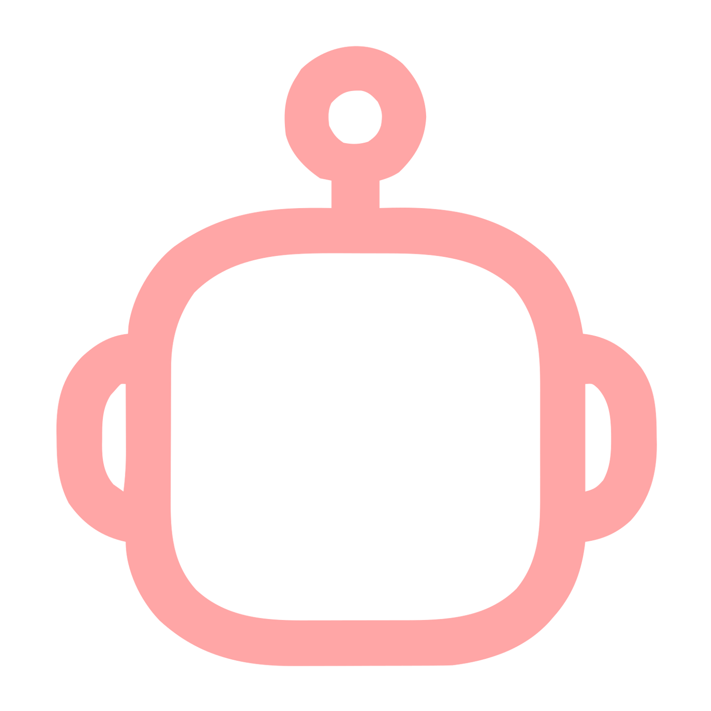 Monoline Robot Head Logo #ffa6a6