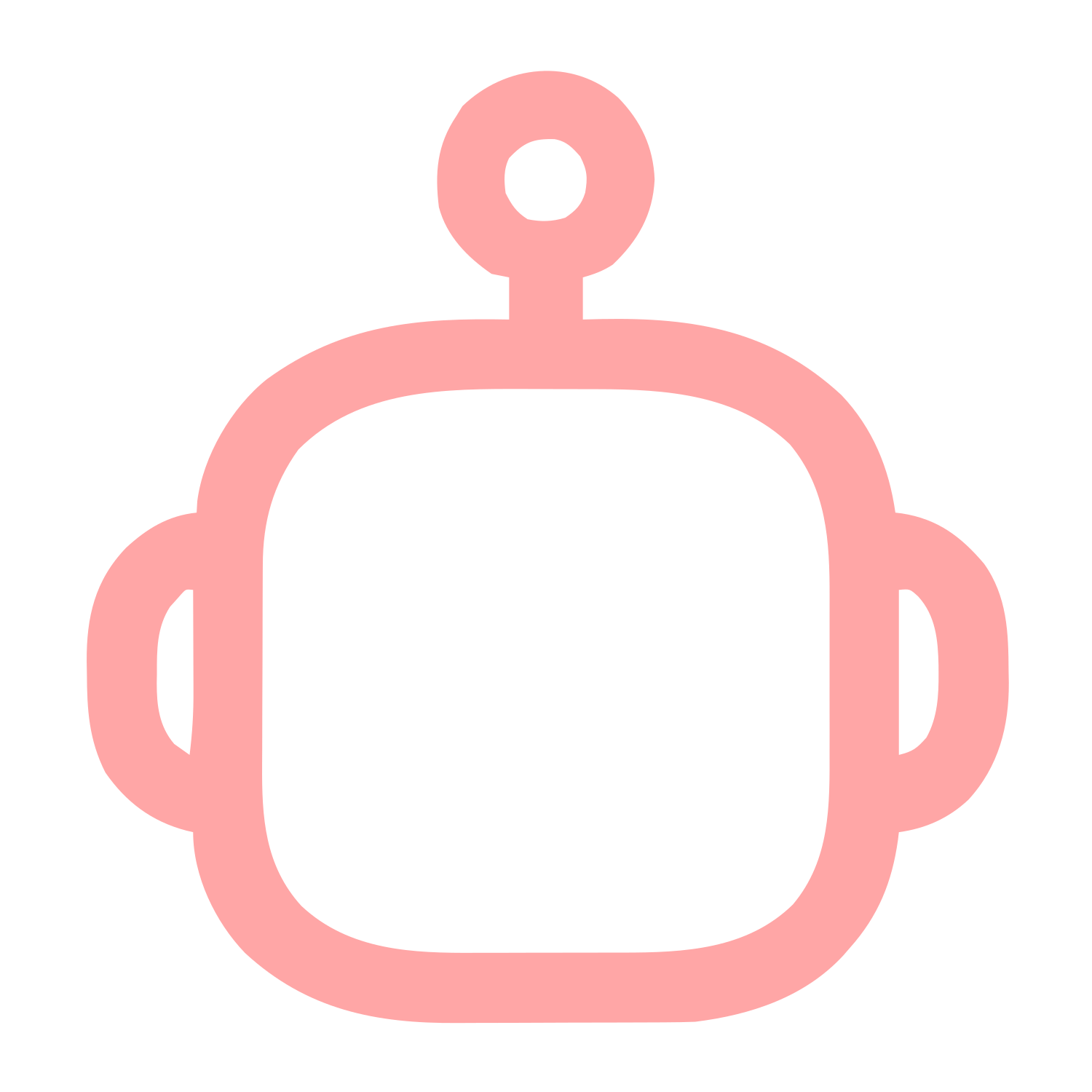 Monoline Robot Head Logo #ffa6a6