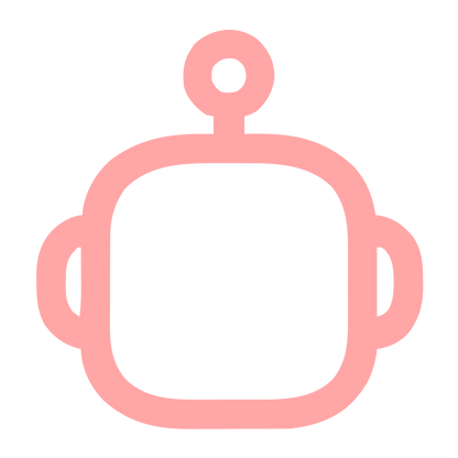 Monoline Robot Head Logo #ffa6a6