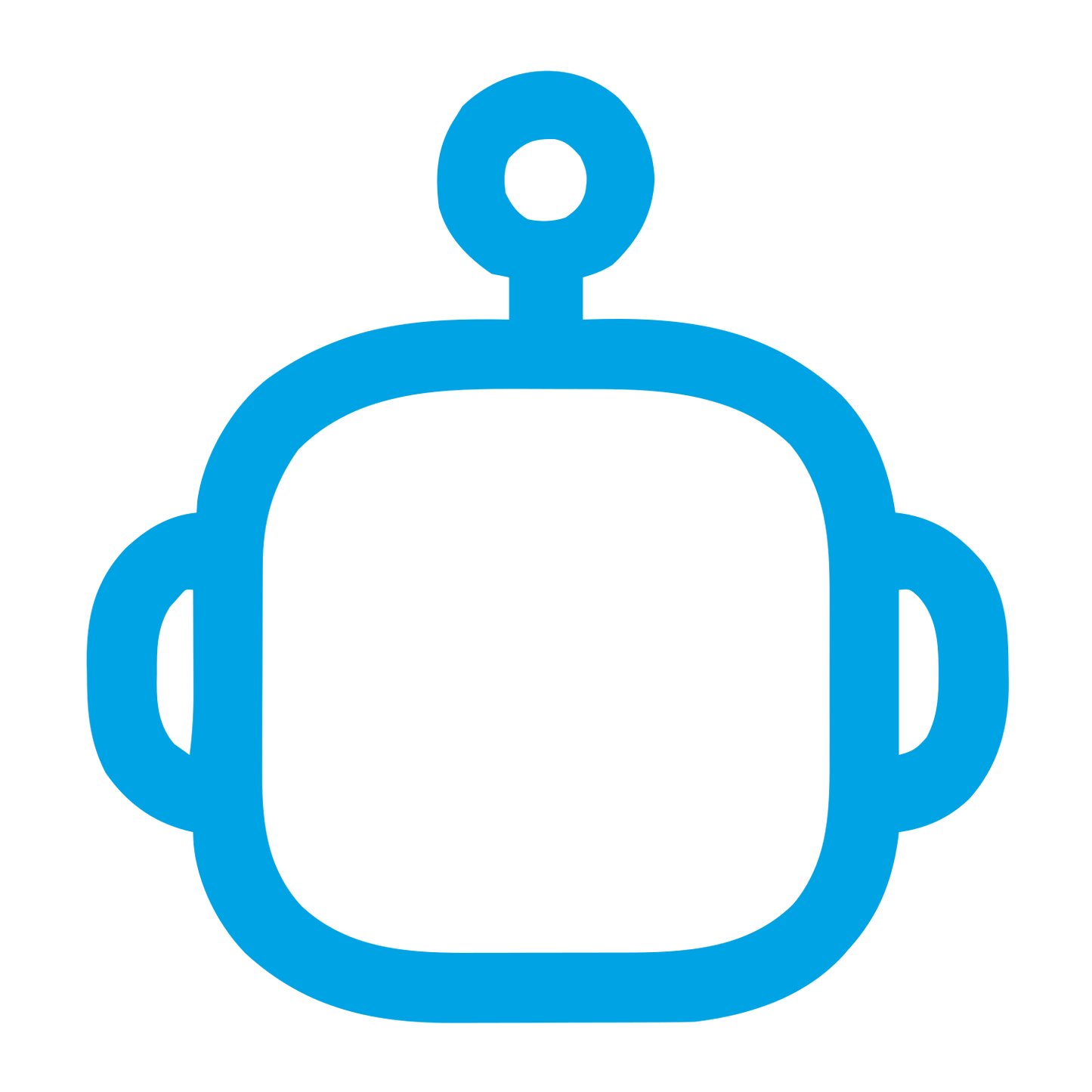 Monoline Robot Head Logo #00a3e4