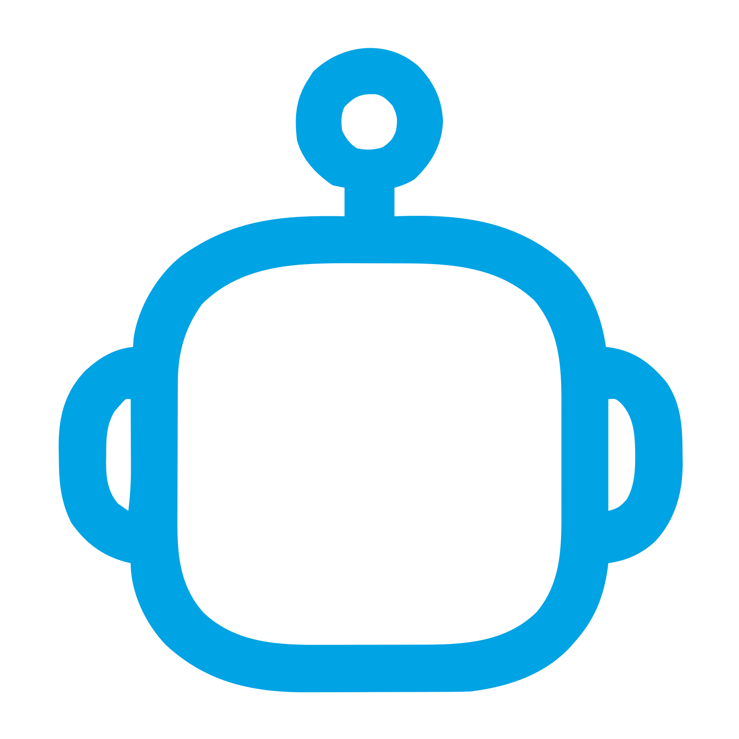 Monoline Robot Head Logo #00a3e4