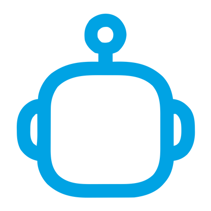 Monoline Robot Head Logo #00a3e4