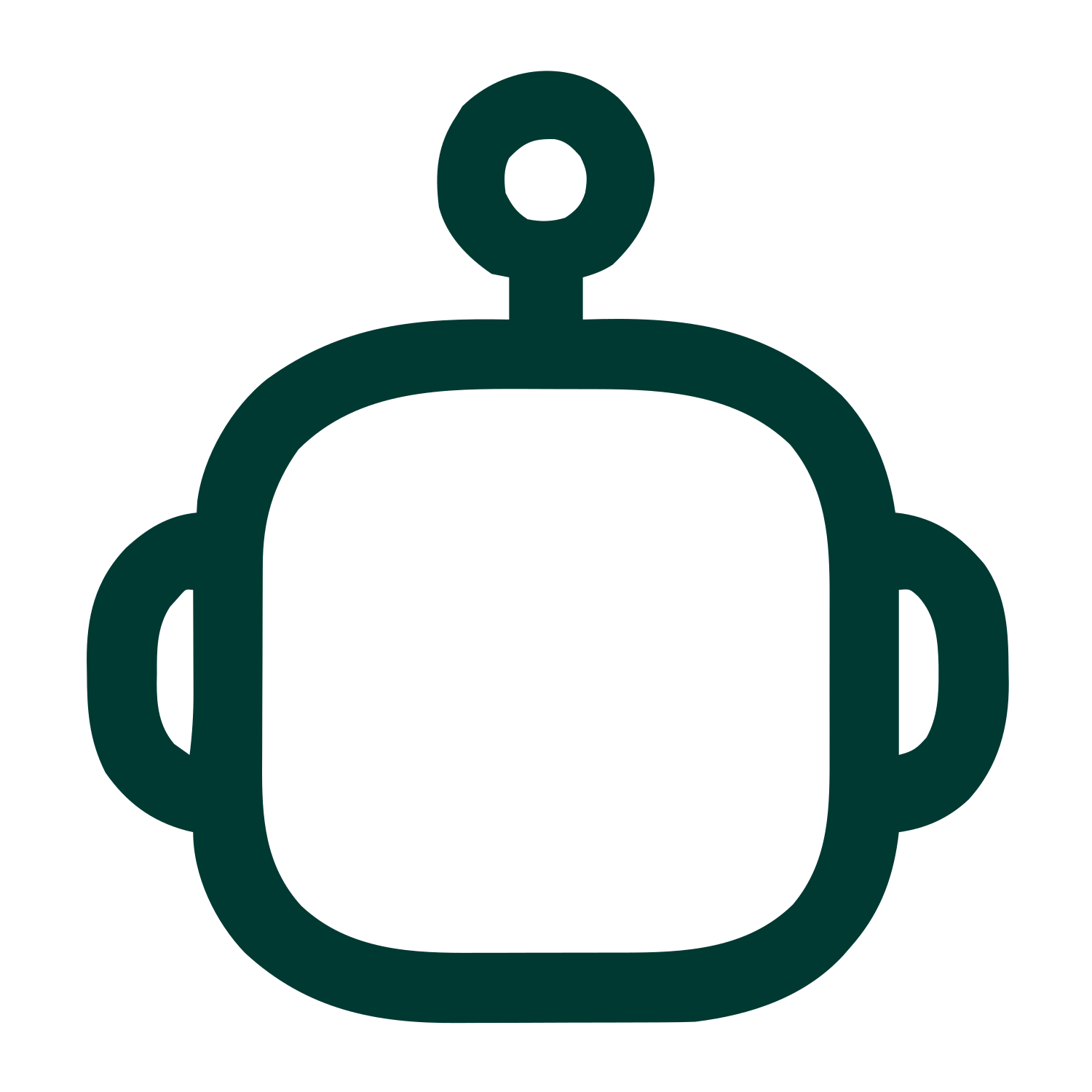 Monoline Robot Head Logo #003932