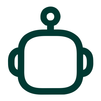Monoline Robot Head Logo #003932