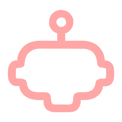 Monoline Robot Head Logo #ffa6a6