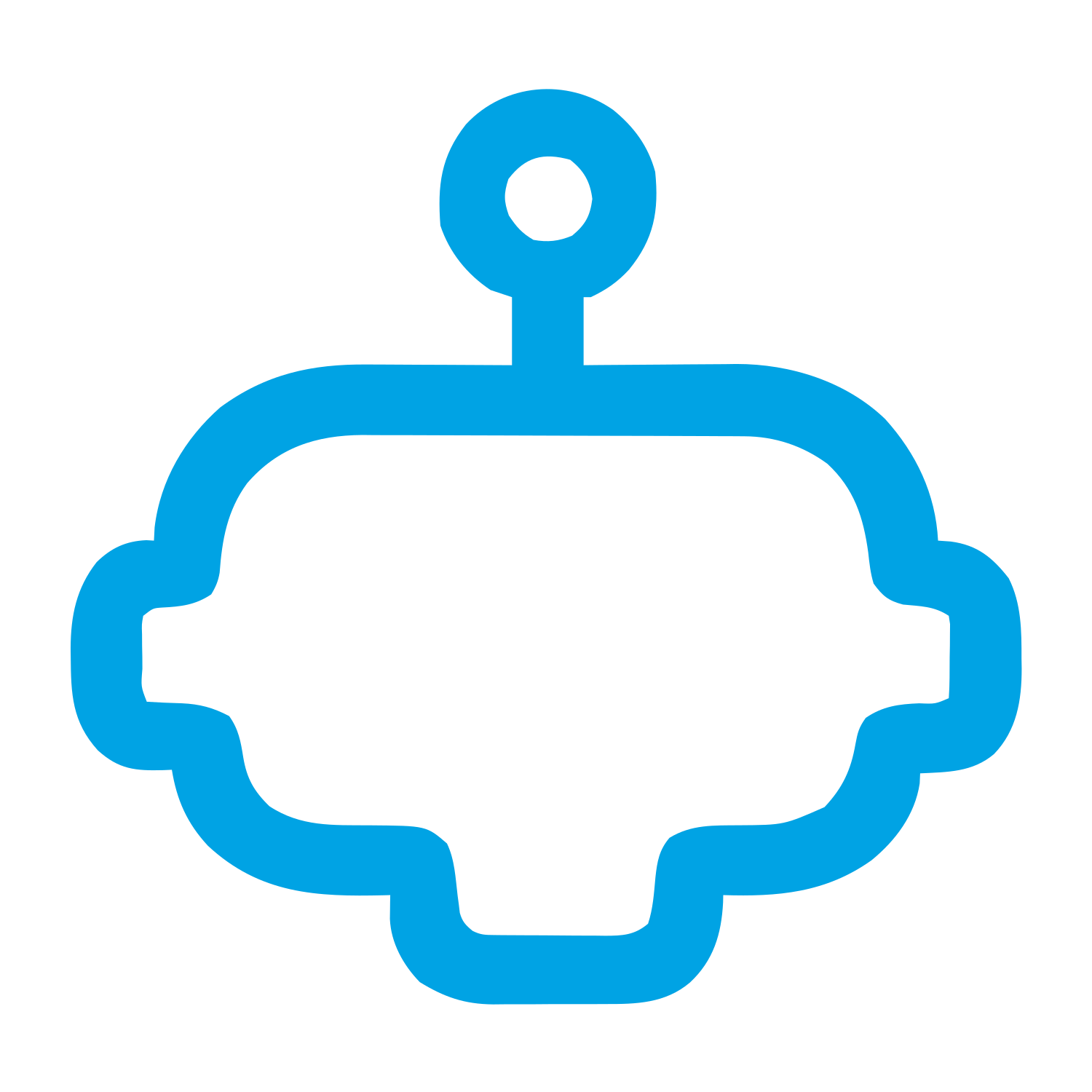 Monoline Robot Head Logo #00a3e4
