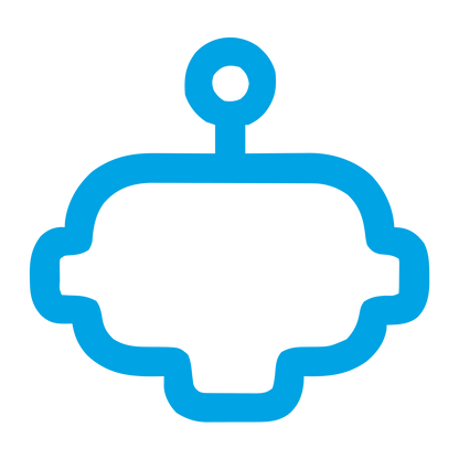 Monoline Robot Head Logo #00a3e4