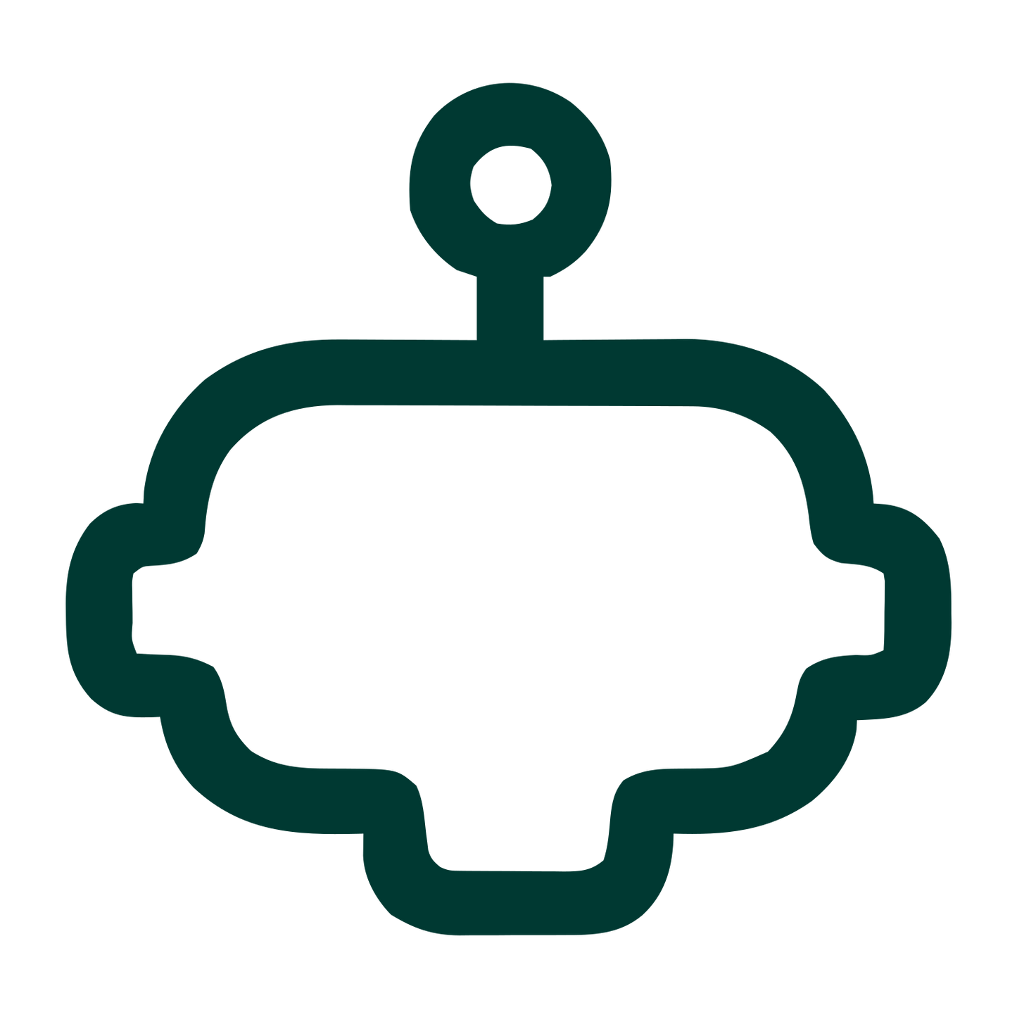 Monoline Robot Head Logo #003932