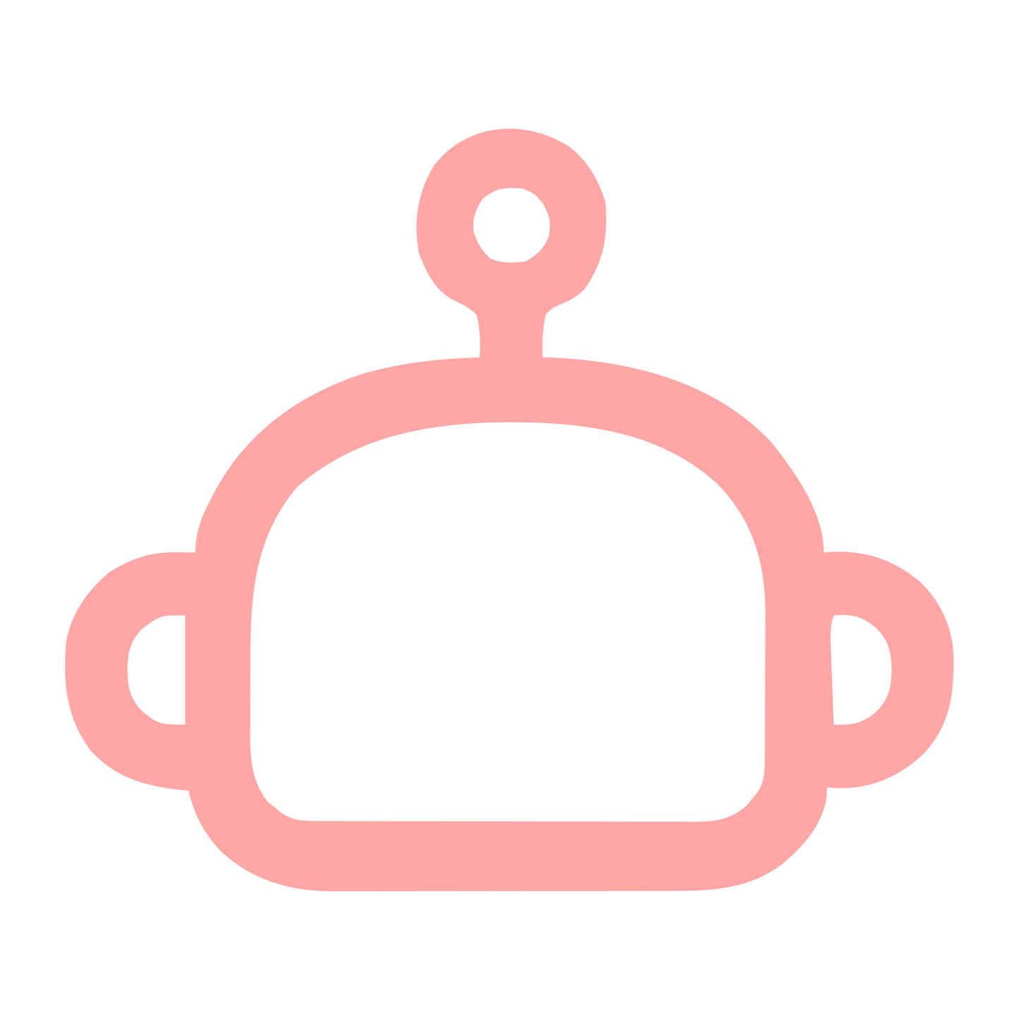 Monoline Robot Head Logo #ffa6a6