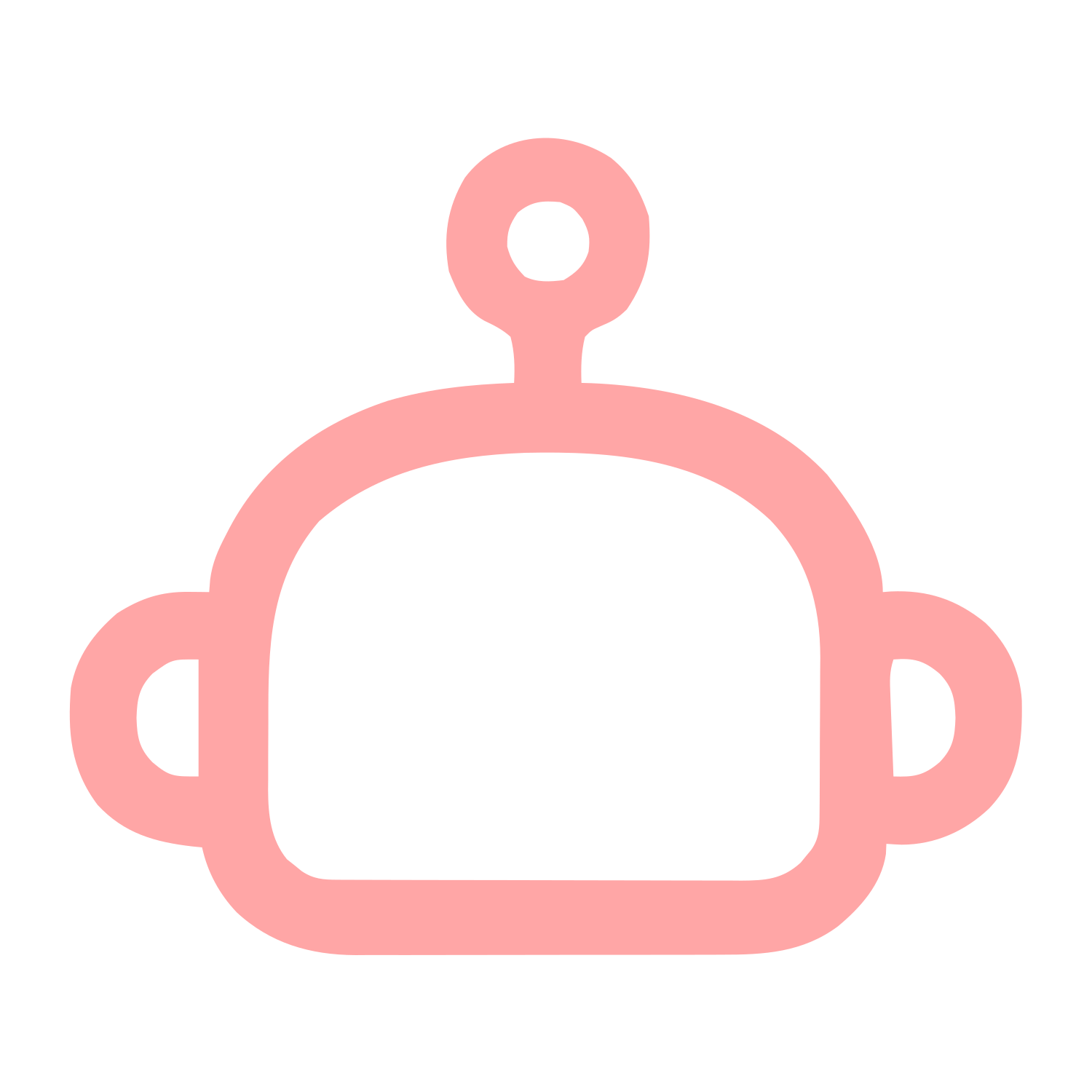 Monoline Robot Head Logo #ffa6a6