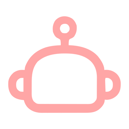 Monoline Robot Head Logo #ffa6a6