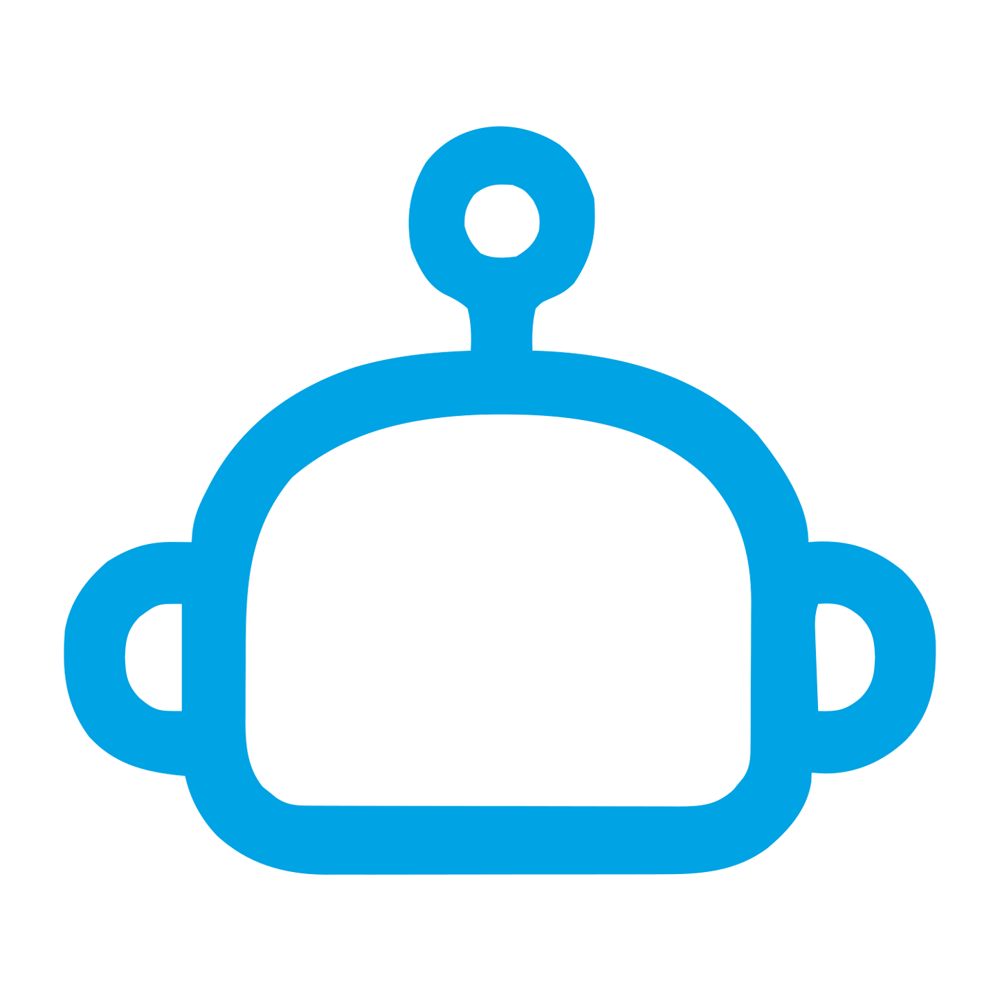 Monoline Robot Head Logo #00a3e4