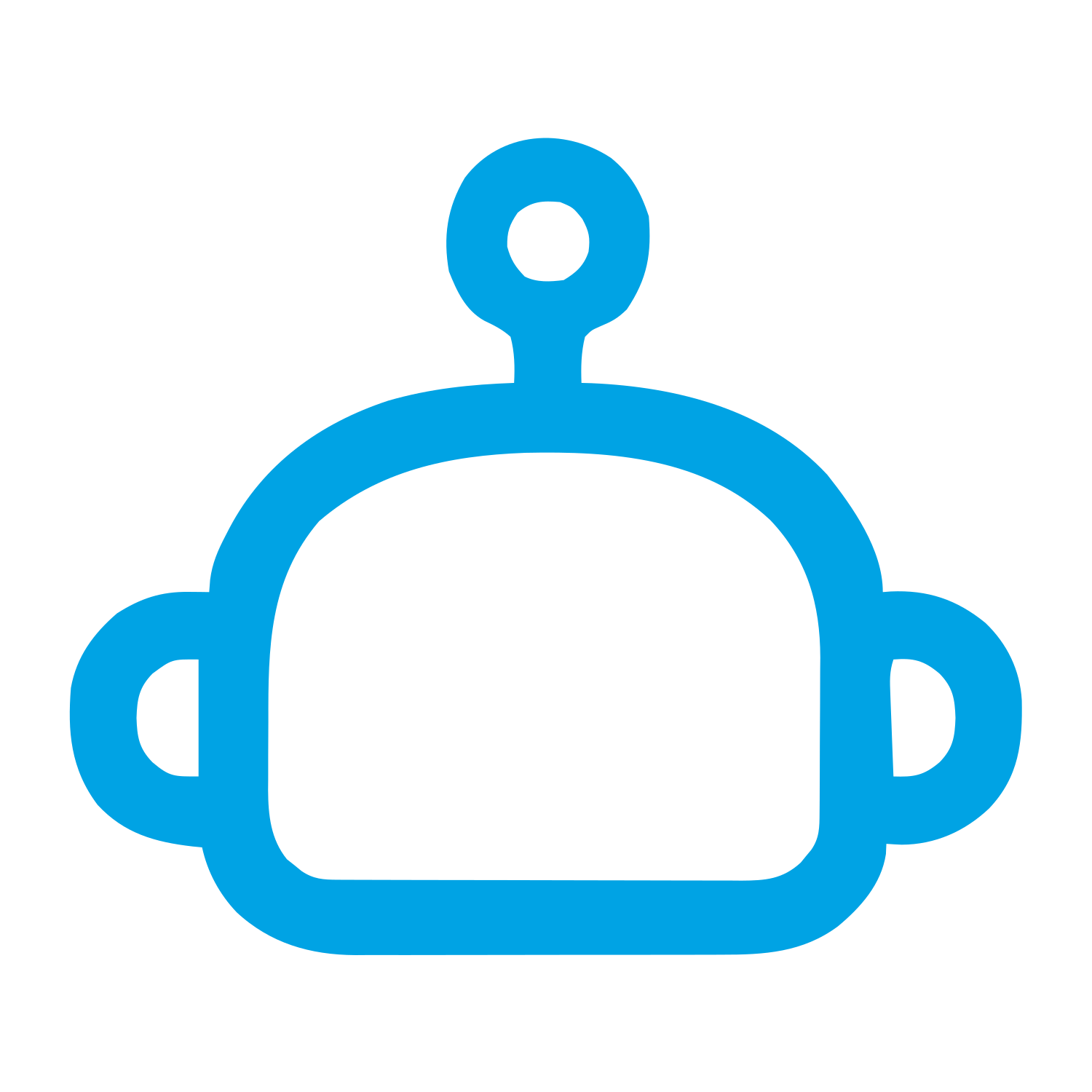 Monoline Robot Head Logo #00a3e4