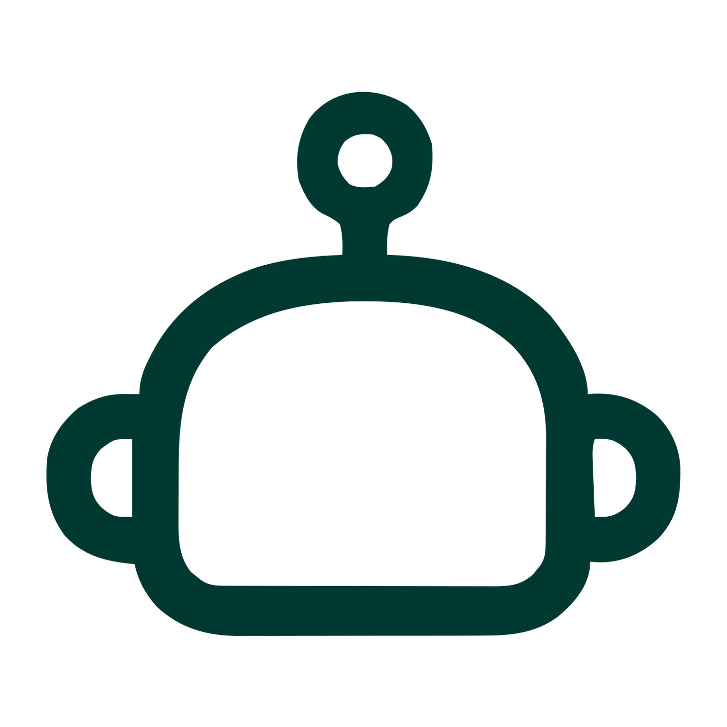 Monoline Robot Head Logo #003932