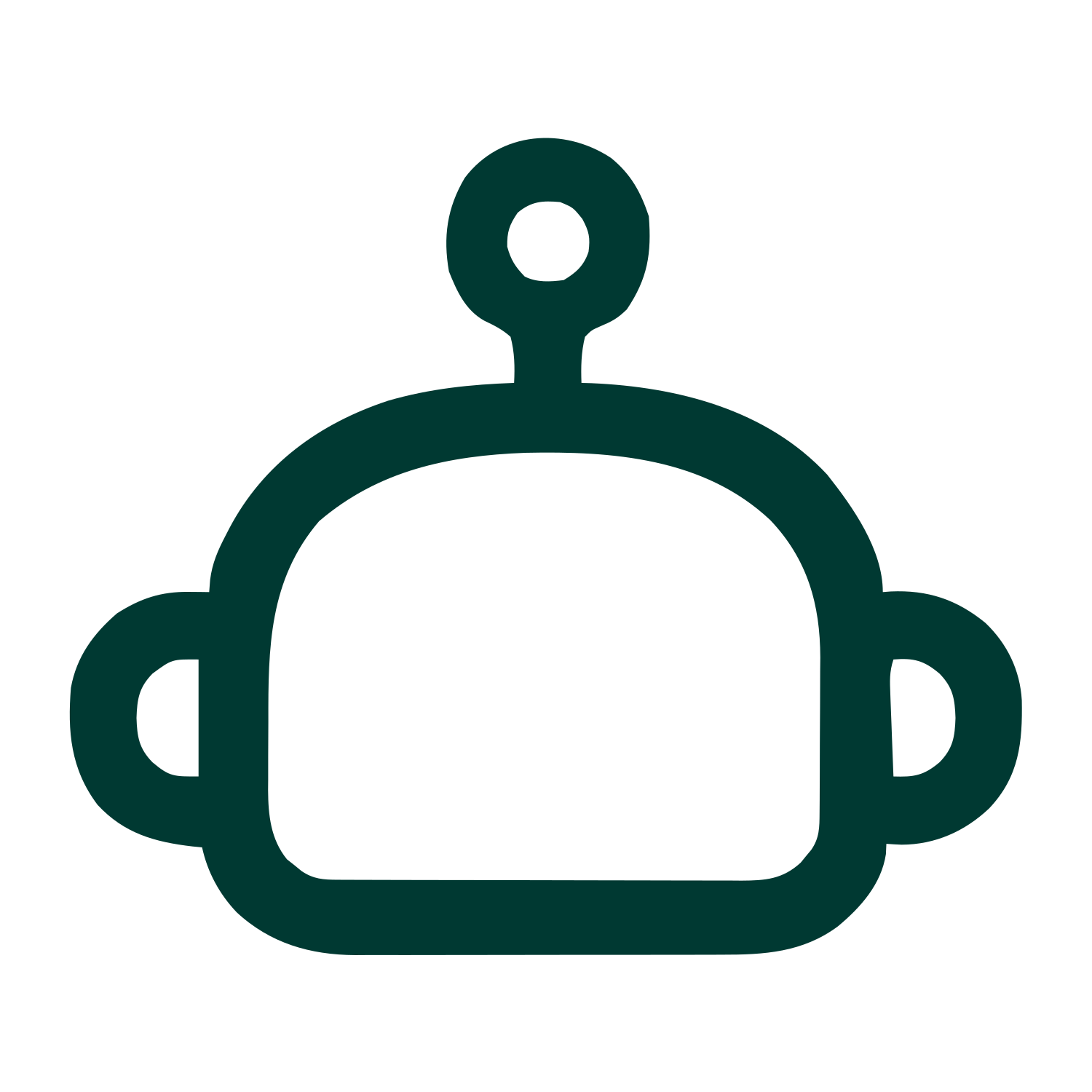 Monoline Robot Head Logo #003932
