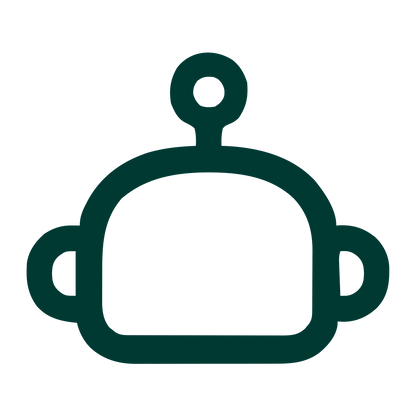 Monoline Robot Head Logo #003932