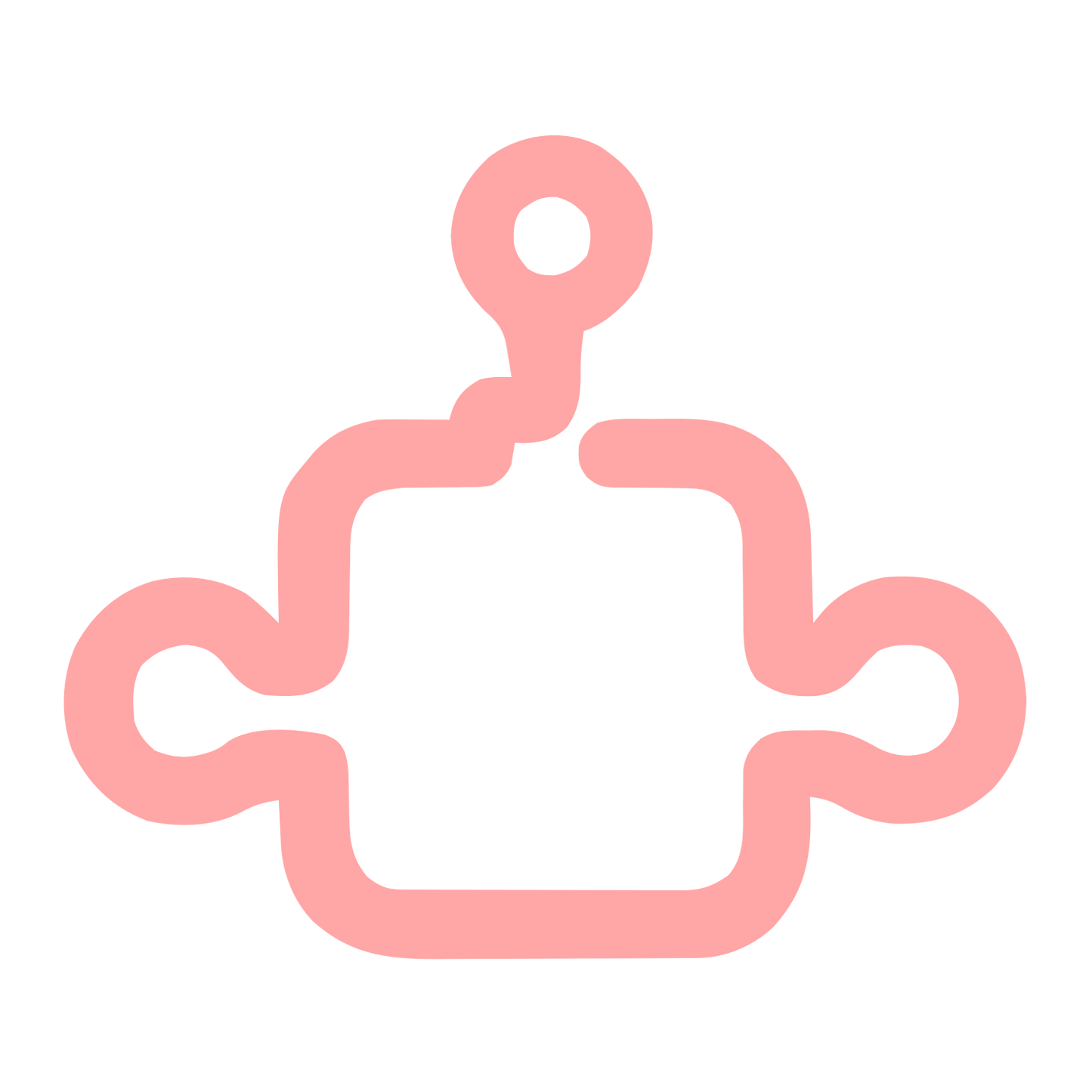 Monoline Robot Head Logo #ffa6a6