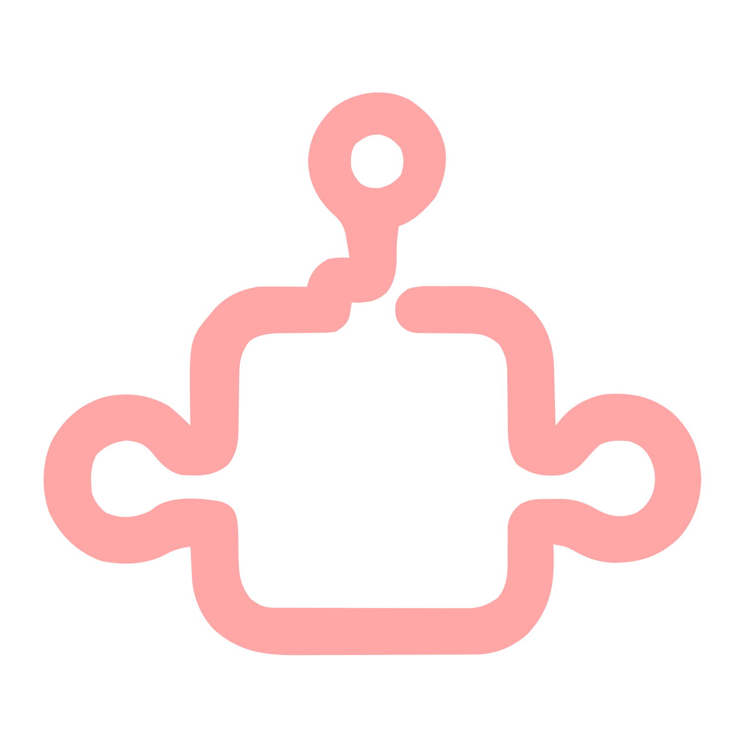 Monoline Robot Head Logo #ffa6a6