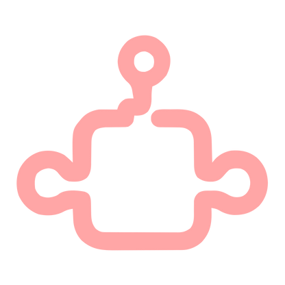 Monoline Robot Head Logo #ffa6a6