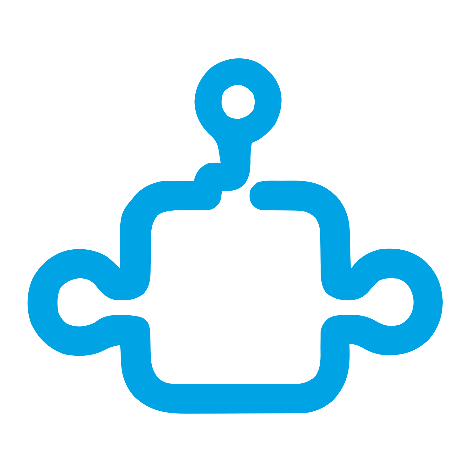Monoline Robot Head Logo #00a3e4