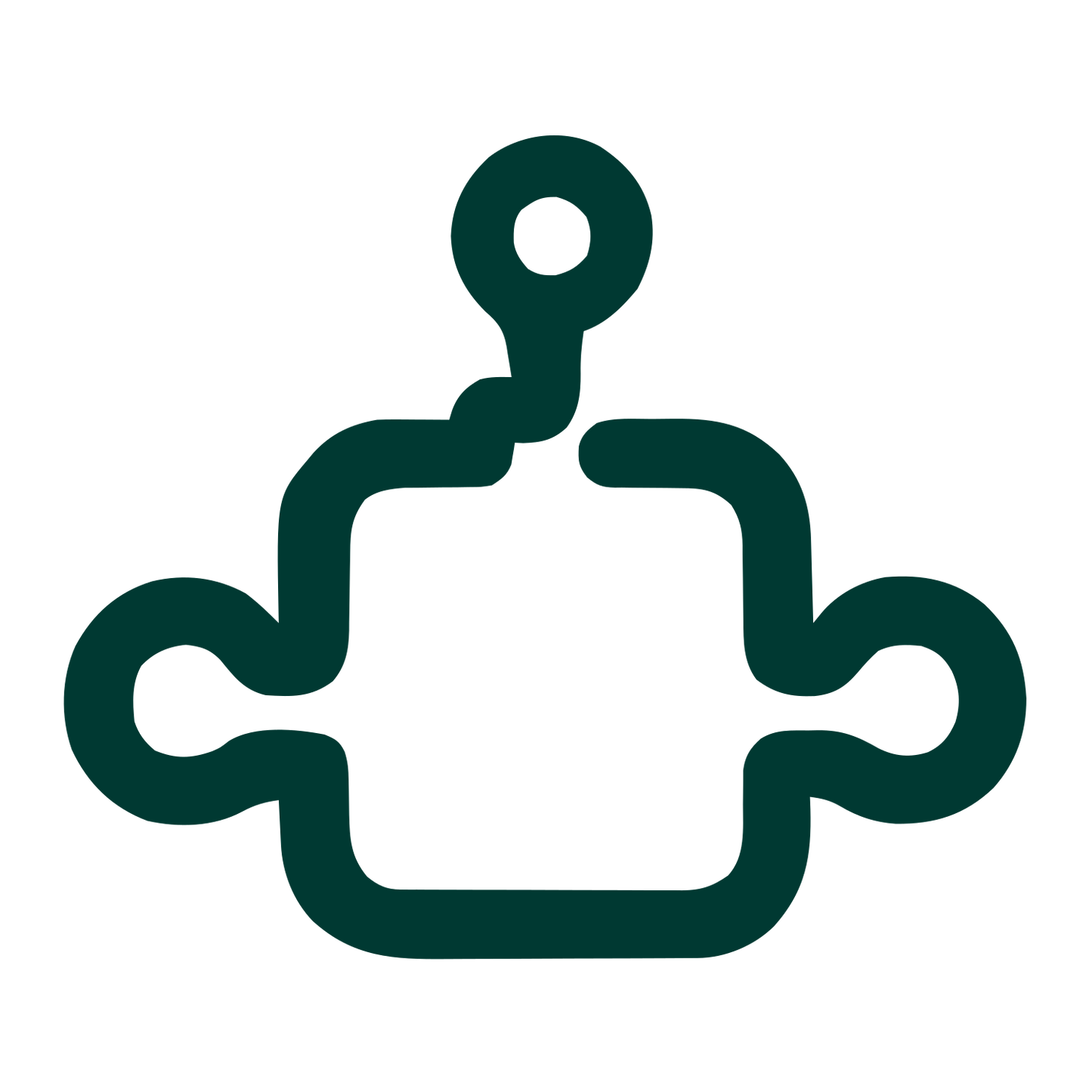 Monoline Robot Head Logo #003932