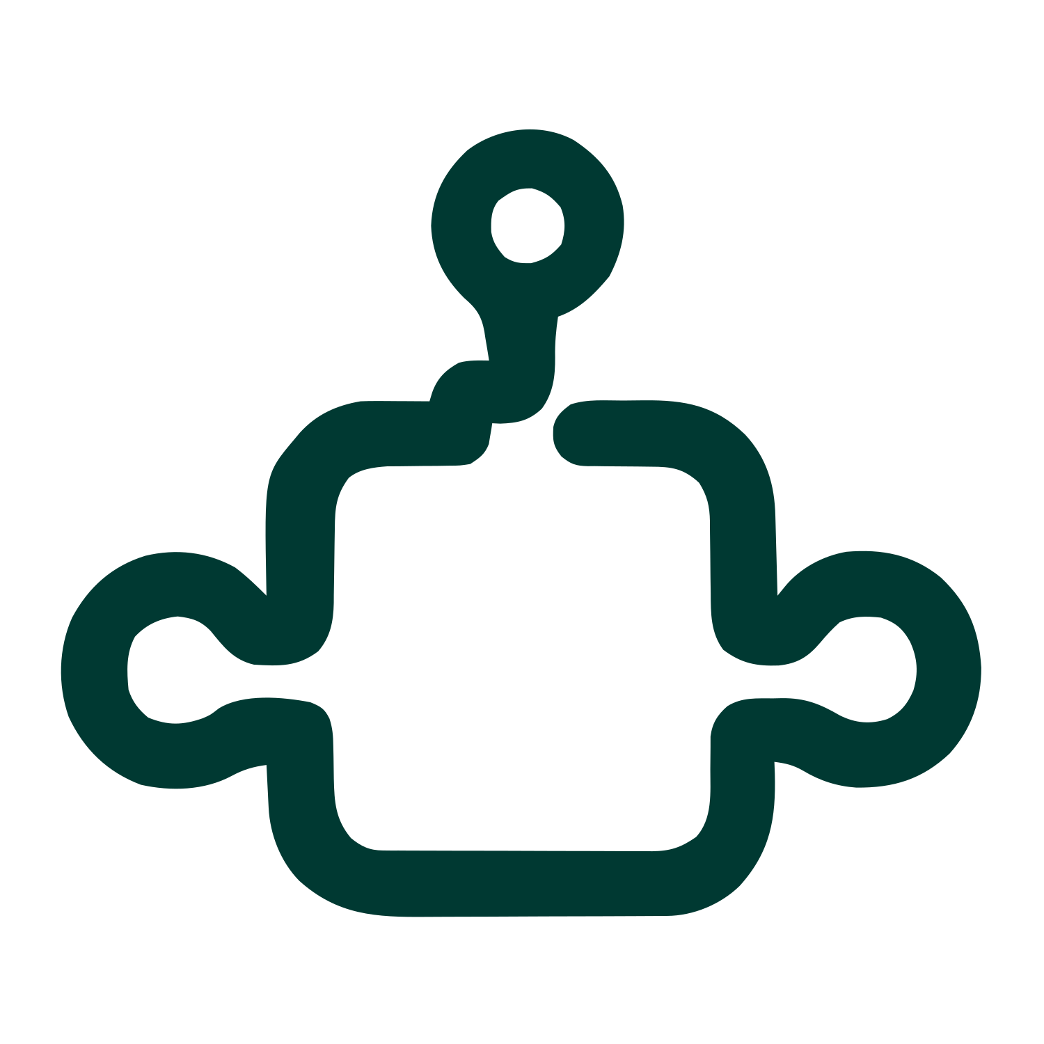Monoline Robot Head Logo #003932