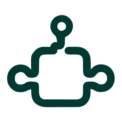 Monoline Robot Head Logo #003932