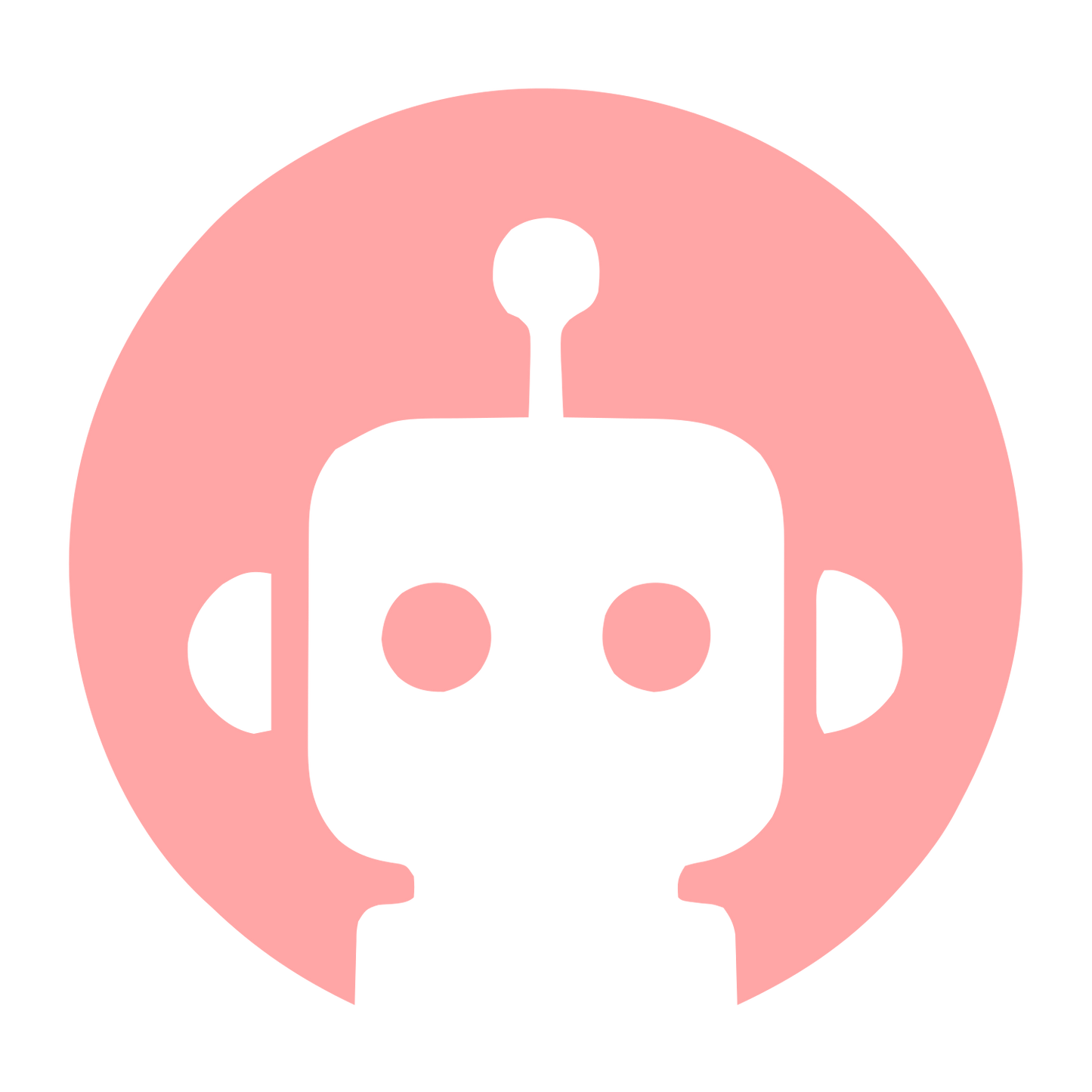 Negative Space Robot Logo #ffa6a6