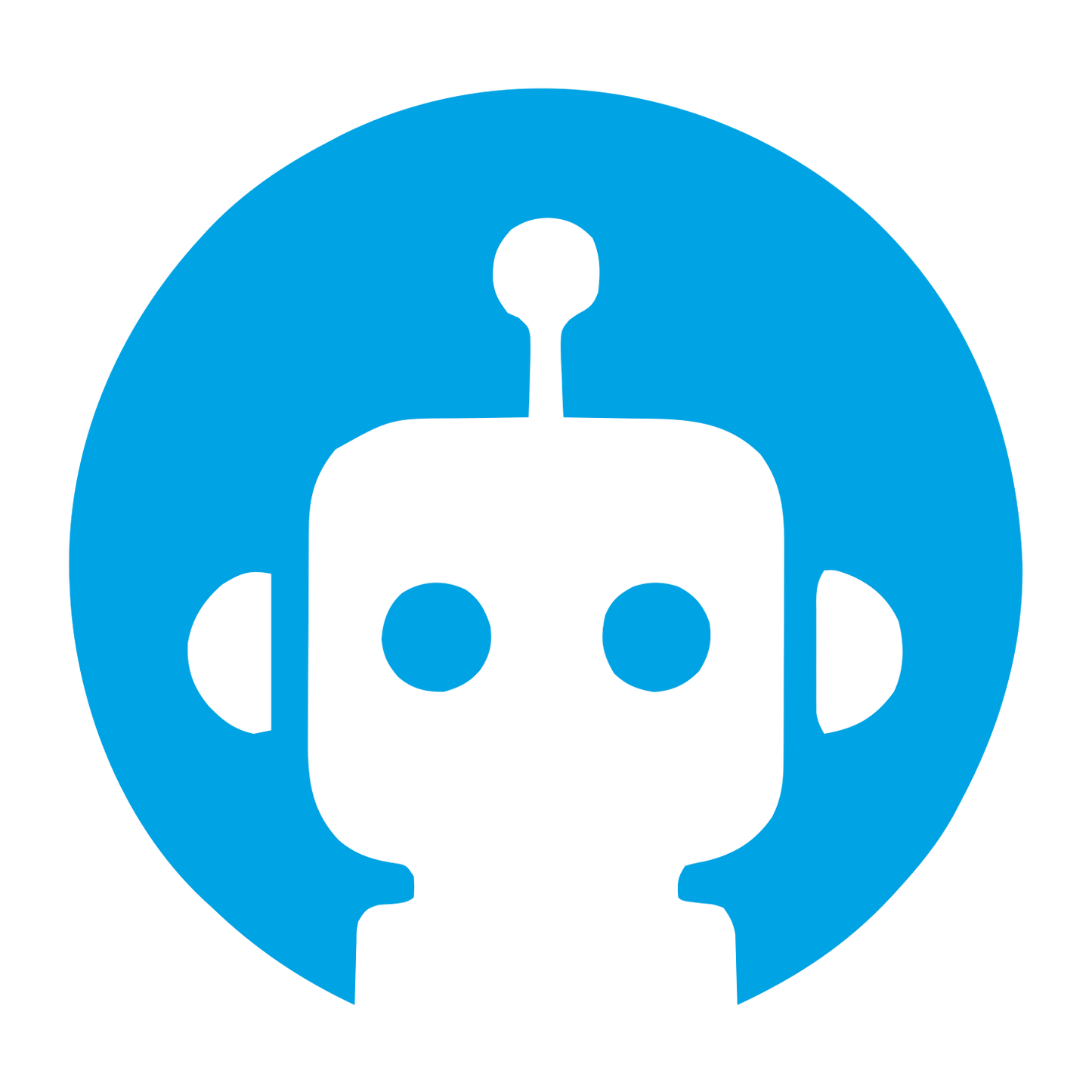 Negative Space Robot Logo #00a3e4