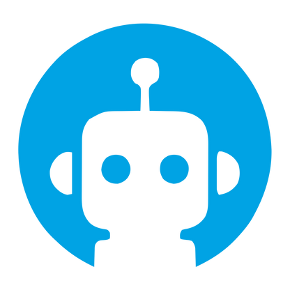 Negative Space Robot Logo #00a3e4
