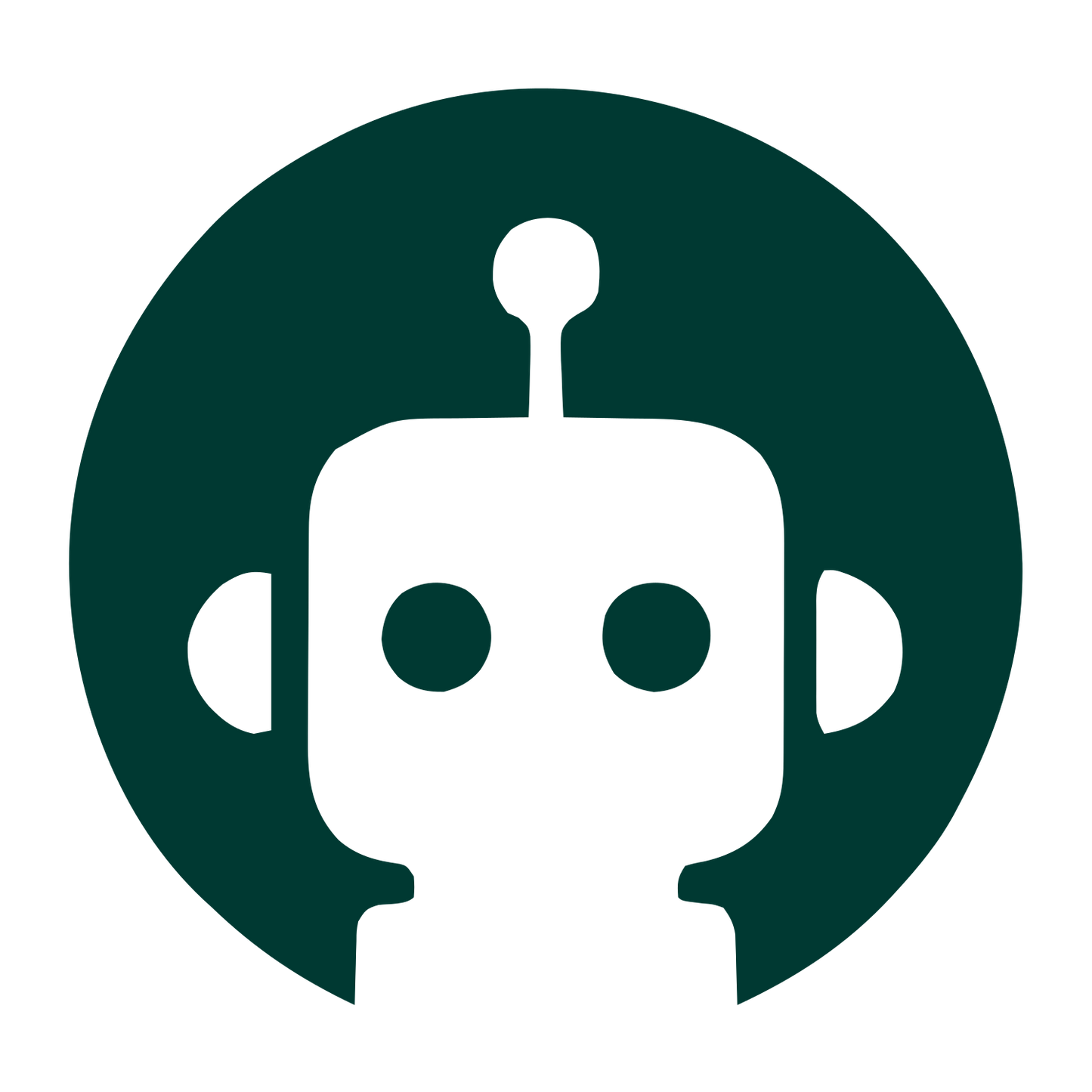Negative Space Robot Logo #003932