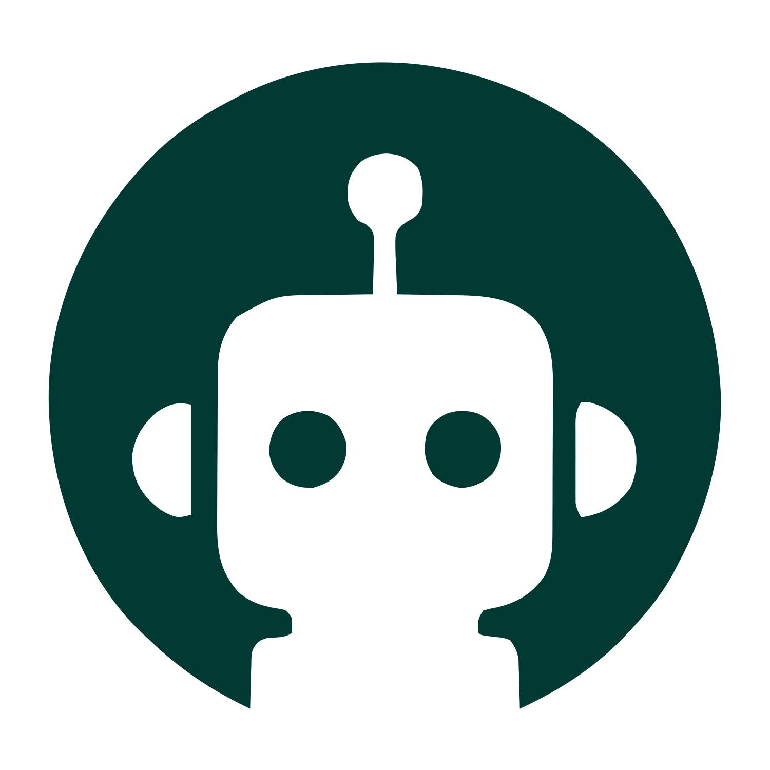 Negative Space Robot Logo #003932