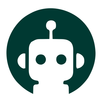Negative Space Robot Logo #003932