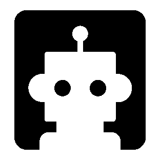 Negative Space Robot Logo