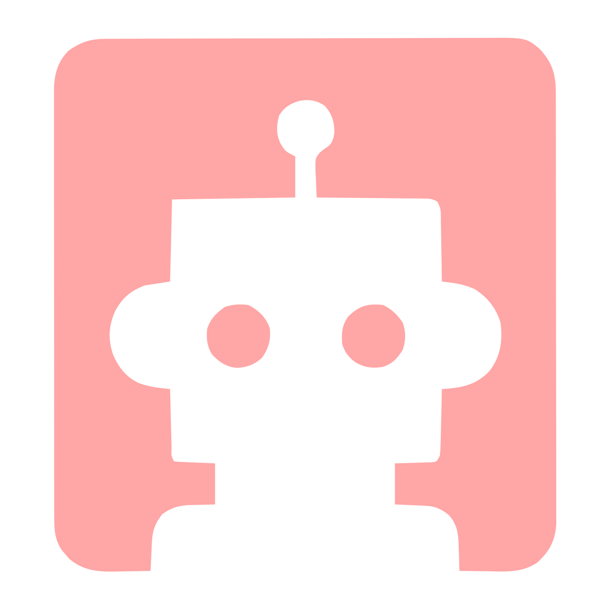 Negative Space Robot Logo #ffa6a6