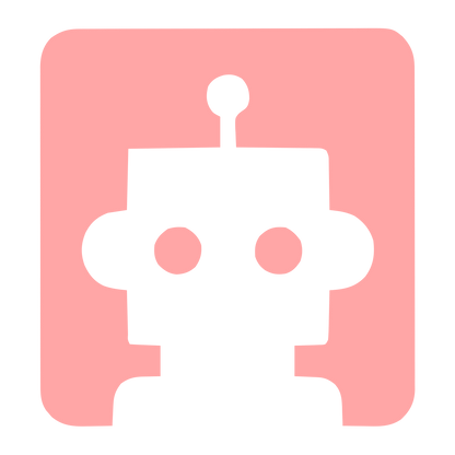Negative Space Robot Logo #ffa6a6