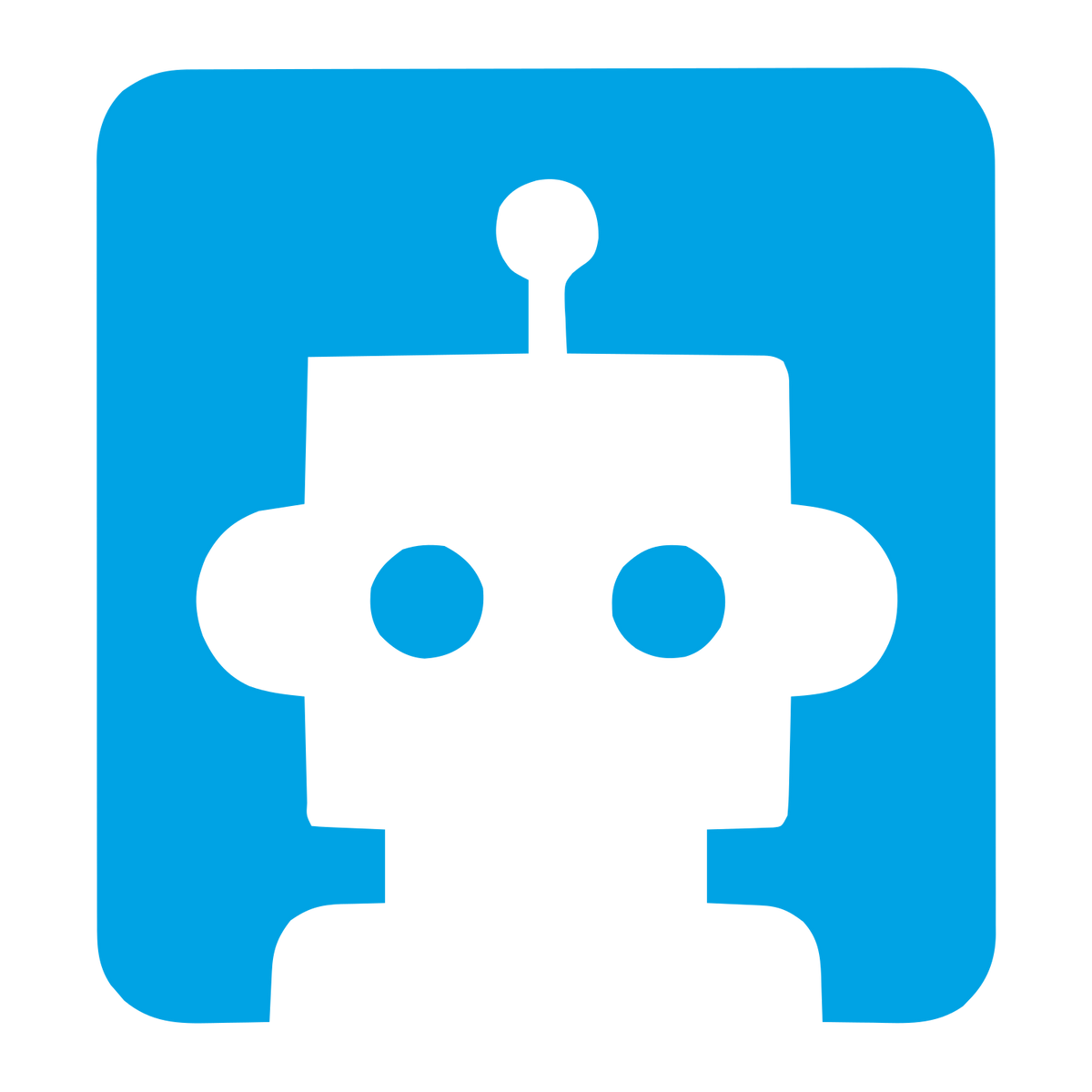 Negative Space Robot Logo #00a3e4
