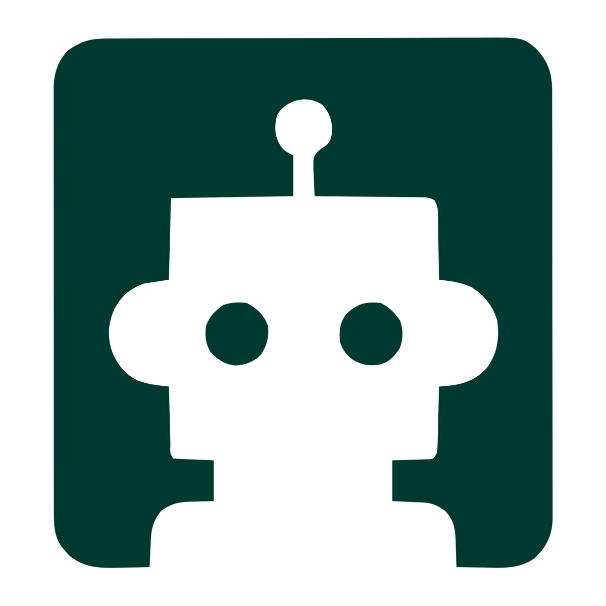 Negative Space Robot Logo #003932