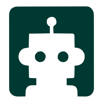 Negative Space Robot Logo #003932