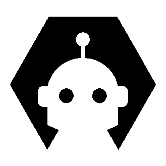 Negative Space Robot Logo