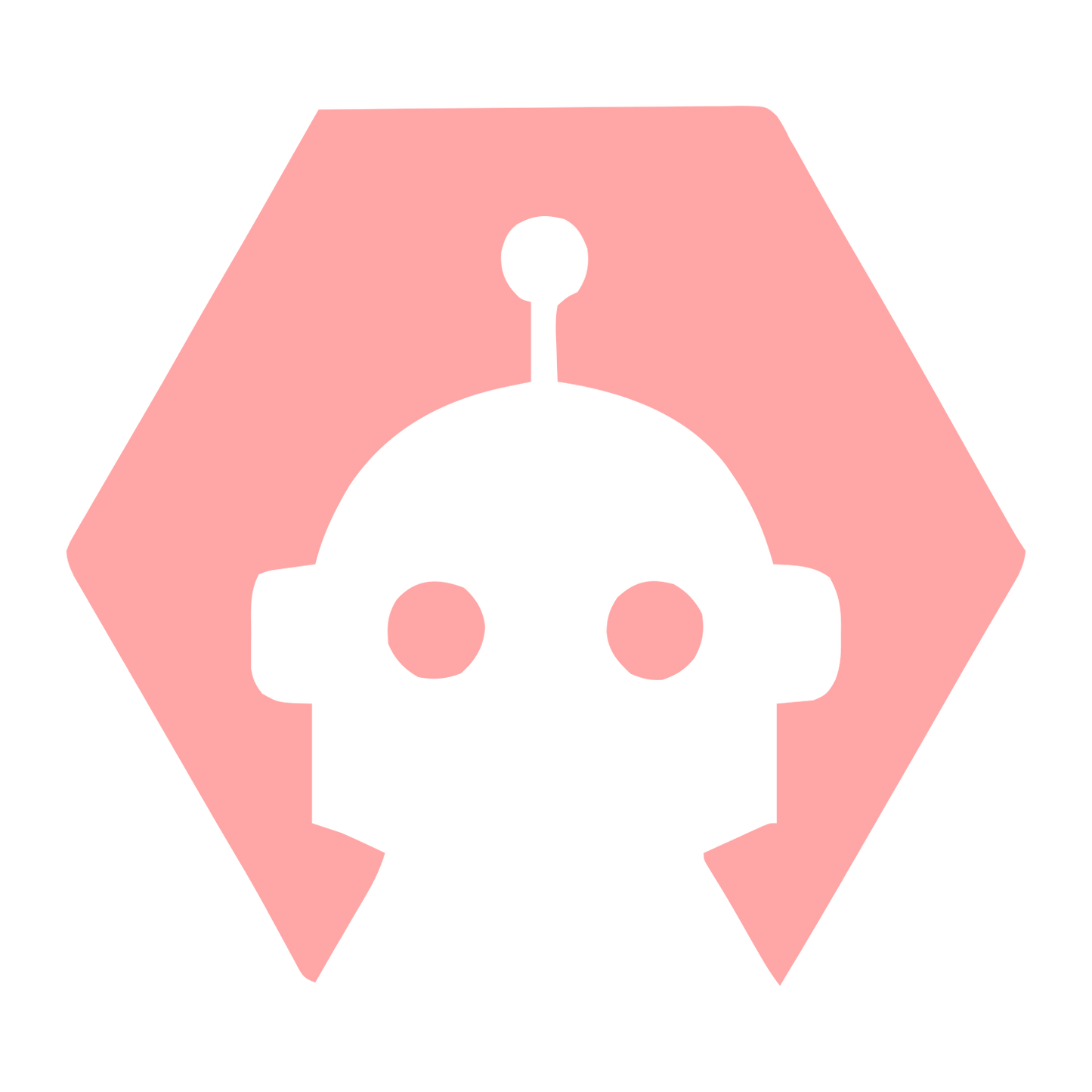 Negative Space Robot Logo #ffa6a6