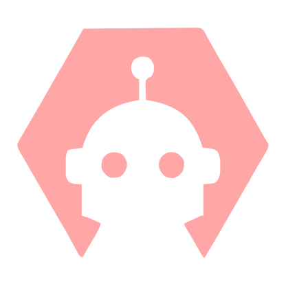 Negative Space Robot Logo #ffa6a6