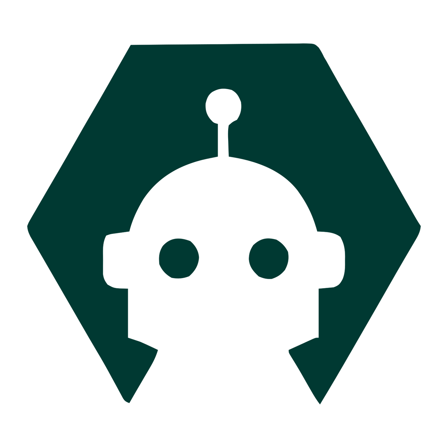 Negative Space Robot Logo #003932