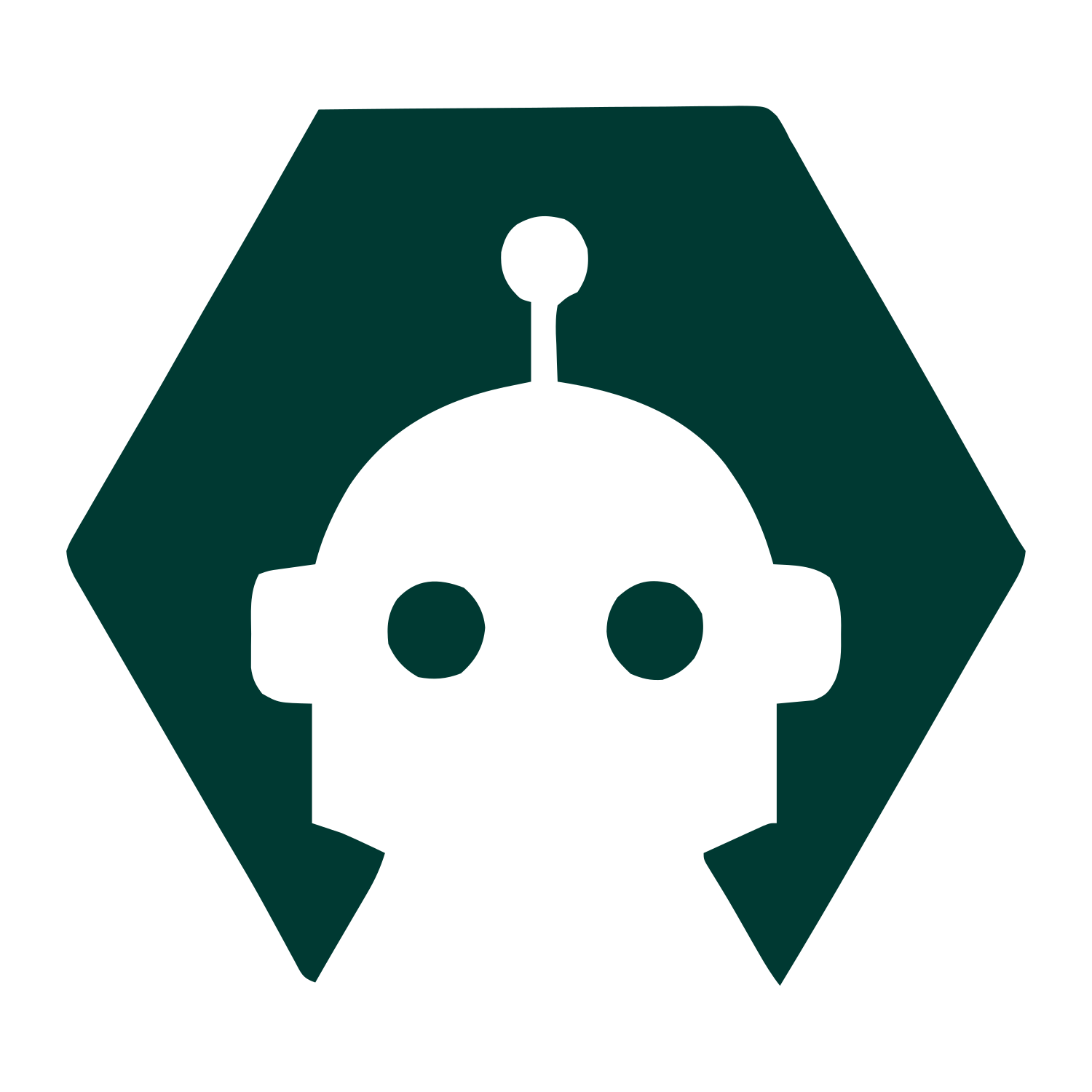 Negative Space Robot Logo #003932